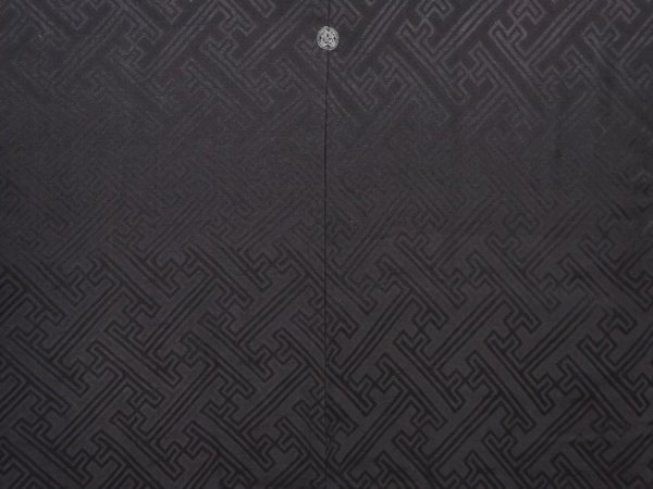 Photo3: 6423T07z590 Vintage Japanese Kimono Silk HAORI Sayagata Black (3)