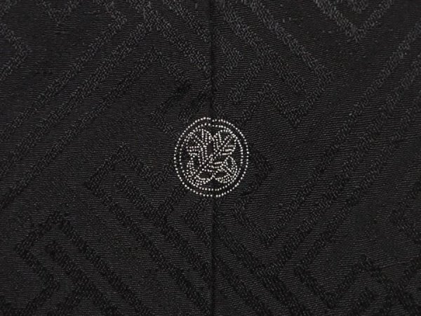 Photo5: 6423T07z590 Vintage Japanese Kimono Silk HAORI Sayagata Black (5)