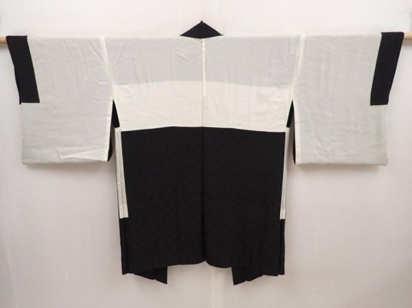 Photo7: 6423T07z590 Vintage Japanese Kimono Silk HAORI Sayagata Black (7)