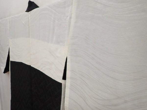 Photo8: 6423T07z590 Vintage Japanese Kimono Silk HAORI Sayagata Black (8)