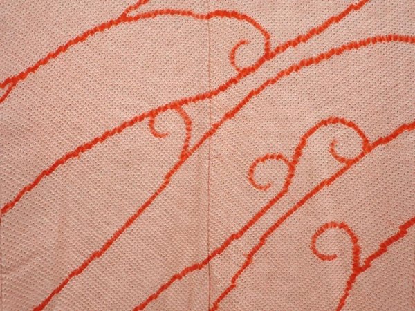 Photo3: 6423T08z520 Vintage Japanese Kimono Silk SHIBORI HAORI  Pink (3)
