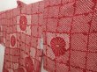 Photo2: 6423T10z520 Vintage Japanese Kimono Silk SHIBORI HAORI Flower Wine red (2)