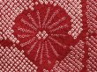 Photo4: 6423T10z520 Vintage Japanese Kimono Silk SHIBORI HAORI Flower Wine red (4)