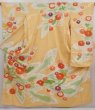Photo1: 6423T12z1100 Vintage Japanese Kimono Silk FURISODE Chrysanthemum Light orange (1)