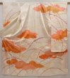 Photo1: 6423T13z1010 Vintage Japanese Kimono Silk FURISODE Cloud Off-white (1)