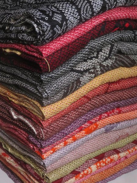 Photo1: GHSH1z14  Japanese Kimono Silk SHIBORI HAORI 20pcs FREE SHIPPING (1)