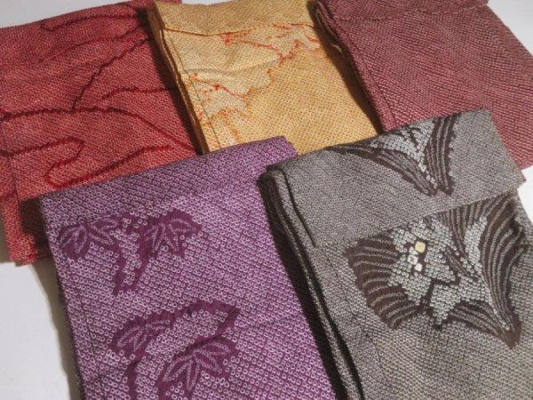 Photo3: GHSH1z14  Japanese Kimono Silk SHIBORI HAORI 20pcs FREE SHIPPING (3)