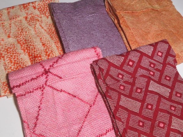 Photo5: GHSH1z14  Japanese Kimono Silk SHIBORI HAORI 20pcs FREE SHIPPING (5)