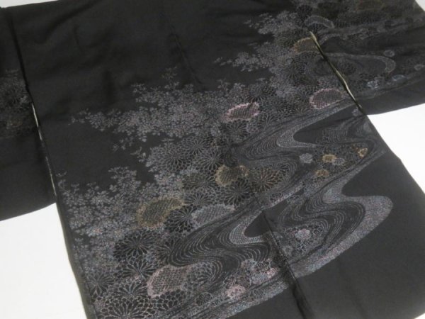 Photo3: GHGB1z14  Japanese Kimono Silk BLACK HAORI 25pcs FREE SHIPPING (3)