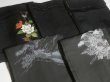 Photo5: GHGB1z14  Japanese Kimono Silk BLACK HAORI 25pcs FREE SHIPPING (5)