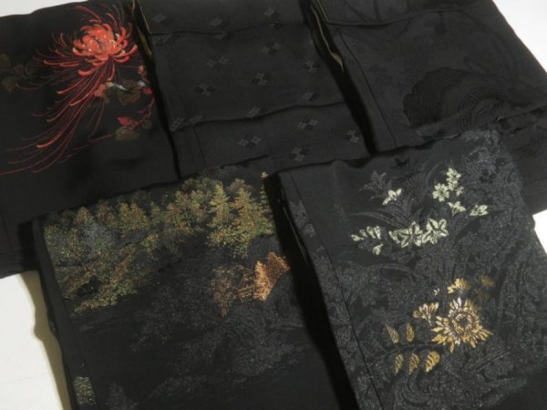 Photo2: GHGB2z14  Japanese Kimono Silk BLACK HAORI 25pcs FREE SHIPPING (2)