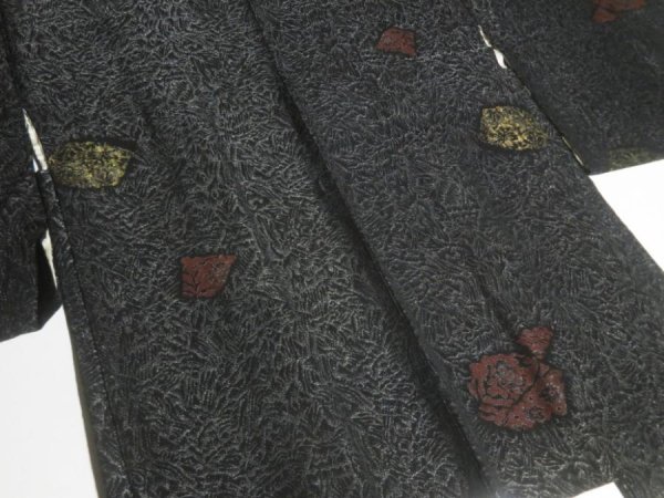Photo3: GHGB3z14  Japanese Kimono Silk BLACK HAORI 25pcs FREE SHIPPING (3)