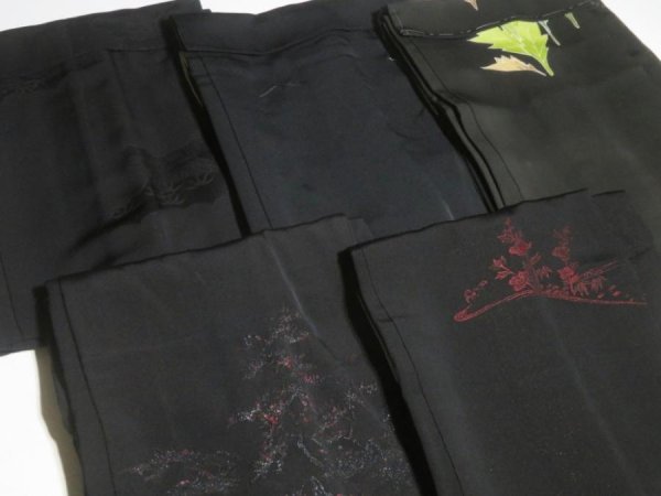 Photo6: GHGB3z14  Japanese Kimono Silk BLACK HAORI 25pcs FREE SHIPPING (6)