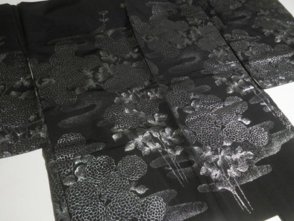 Photo3: GHGB4z14  Japanese Kimono Silk BLACK HAORI 25pcs FREE SHIPPING (3)
