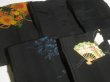 Photo6: GHGB4z14  Japanese Kimono Silk BLACK HAORI 25pcs FREE SHIPPING (6)