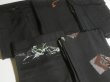 Photo8: GHGB4z14  Japanese Kimono Silk BLACK HAORI 25pcs FREE SHIPPING (8)