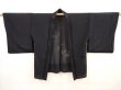 Photo4: 6430T02z260 Vintage Japanese Kimono Silk See through HAORI Maple Black (4)