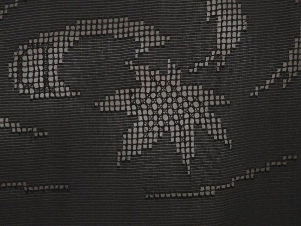 Photo5: 6430T02z260 Vintage Japanese Kimono Silk See through HAORI Maple Black (5)