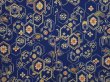 Photo3: 6430T03z460 Vintage Japanese Kimono Silk HAORI Flowers Dark blue (3)