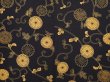 Photo3: 6430T05z610 Vintage Japanese Kimono Silk HAORI Chrysanthemum Black (3)
