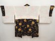 Photo6: 6430T05z610 Vintage Japanese Kimono Silk HAORI Chrysanthemum Black (6)