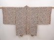 Photo1: 6430T06z570 Vintage Japanese Kimono Silk HAORI Flower Black (1)