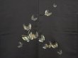 Photo3: 6430T09z580 Vintage Japanese Kimono Silk HAORI Butterfly Black (3)
