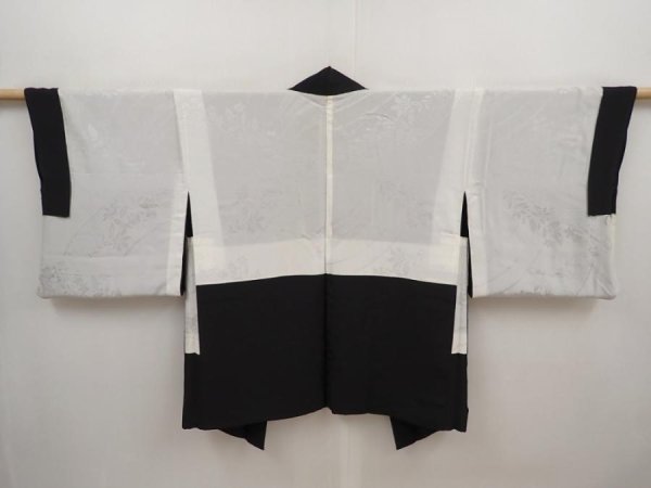 Photo7: 6430T09z580 Vintage Japanese Kimono Silk HAORI Butterfly Black (7)