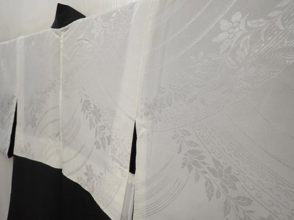 Photo8: 6430T09z580 Vintage Japanese Kimono Silk HAORI Butterfly Black (8)