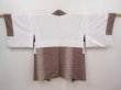 Photo6: 6430T11z610 Vintage Japanese Kimono Synthetic HAORI Dot Brown-Gray (6)
