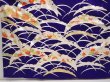 Photo5: 6430T13z1050 Vintage Japanese Kimono Silk FURISODE Flowers Dark lavender blue (5)