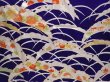Photo8: 6430T13z1050 Vintage Japanese Kimono Silk FURISODE Flowers Dark lavender blue (8)