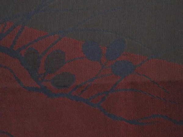 Photo4: 6508T04z300 Vintage Japanese Kimono Silk See through HAORI Plants Black (4)