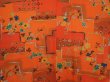 Photo3: 6508T05z610 Vintage Japanese Kimono Silk HAORI Flowers Orangered (3)