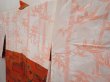 Photo7: 6508T05z610 Vintage Japanese Kimono Silk HAORI Flowers Orangered (7)