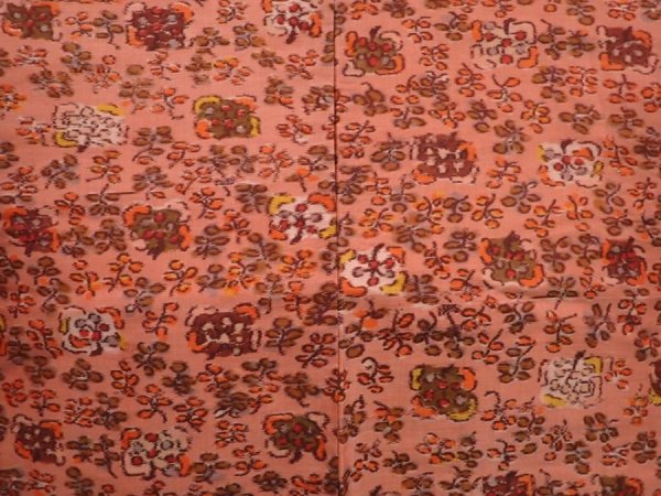 Photo3: 6508T06z390 Vintage Japanese Kimono Silk MEISEN HAORI Flower Dark coral (3)