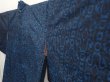 Photo2: 6508T07z420 Vintage Japanese Kimono Silk HAORI  Dark blue (2)
