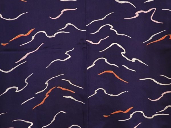 Photo3: 6508T10z460 Vintage Japanese Kimono Silk HAORI  Dark navy (3)