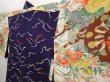 Photo7: 6508T10z460 Vintage Japanese Kimono Silk HAORI  Dark navy (7)