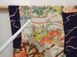 Photo8: 6508T10z460 Vintage Japanese Kimono Silk HAORI  Dark navy (8)