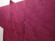 Photo2: 6508T11z550 Vintage Japanese Kimono Silk HAORI Jigami Dark purple (2)