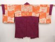 Photo8: 6508T11z550 Vintage Japanese Kimono Silk HAORI Jigami Dark purple (8)