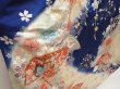 Photo3: 6508T12z1150 Vintage Japanese Kimono Silk FURISODE Jigami Dark blue (3)