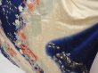 Photo4: 6508T12z1150 Vintage Japanese Kimono Silk FURISODE Jigami Dark blue (4)