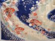 Photo5: 6508T12z1150 Vintage Japanese Kimono Silk FURISODE Jigami Dark blue (5)