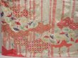 Photo5: 6508T13z1080 Vintage Japanese Kimono Silk FURISODE Origami crane  Mint white (5)