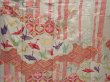 Photo8: 6508T13z1080 Vintage Japanese Kimono Silk FURISODE Origami crane  Mint white (8)