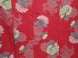 Photo8: 6508T14z690 Antique Japanese Kimono Silk FURISODE Peony Red-Pink (8)