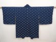 Photo1: 6514T02z480 Vintage Japanese Kimono Silk HAORI Shippo Navy (1)