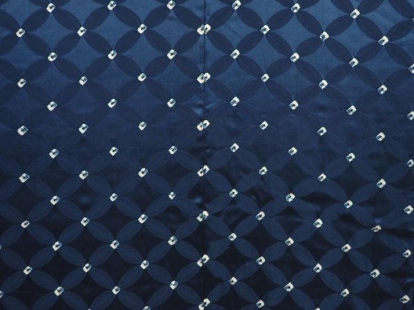 Photo3: 6514T02z480 Vintage Japanese Kimono Silk HAORI Shippo Navy (3)